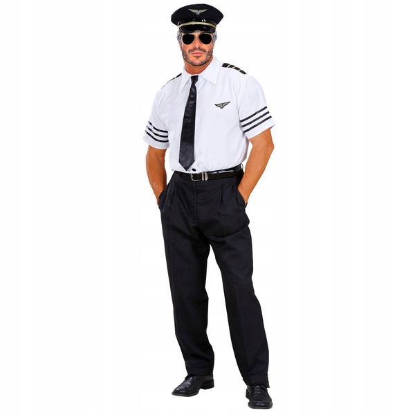 STRÓJ PILOTA OFICERA KOSZULA CZAPKA KRAWAT M Rozmiar M