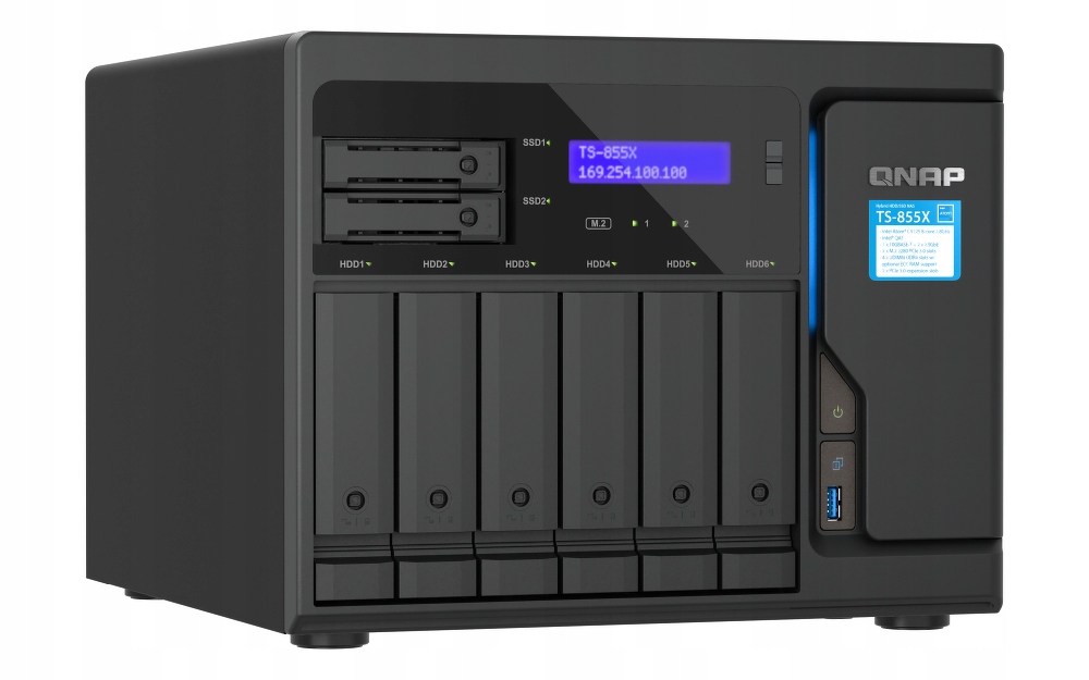 Qnap TS-855X-8G 8-zátokový Nas server, Intel Atom, 8GB Ram, 2x 2,5GbE