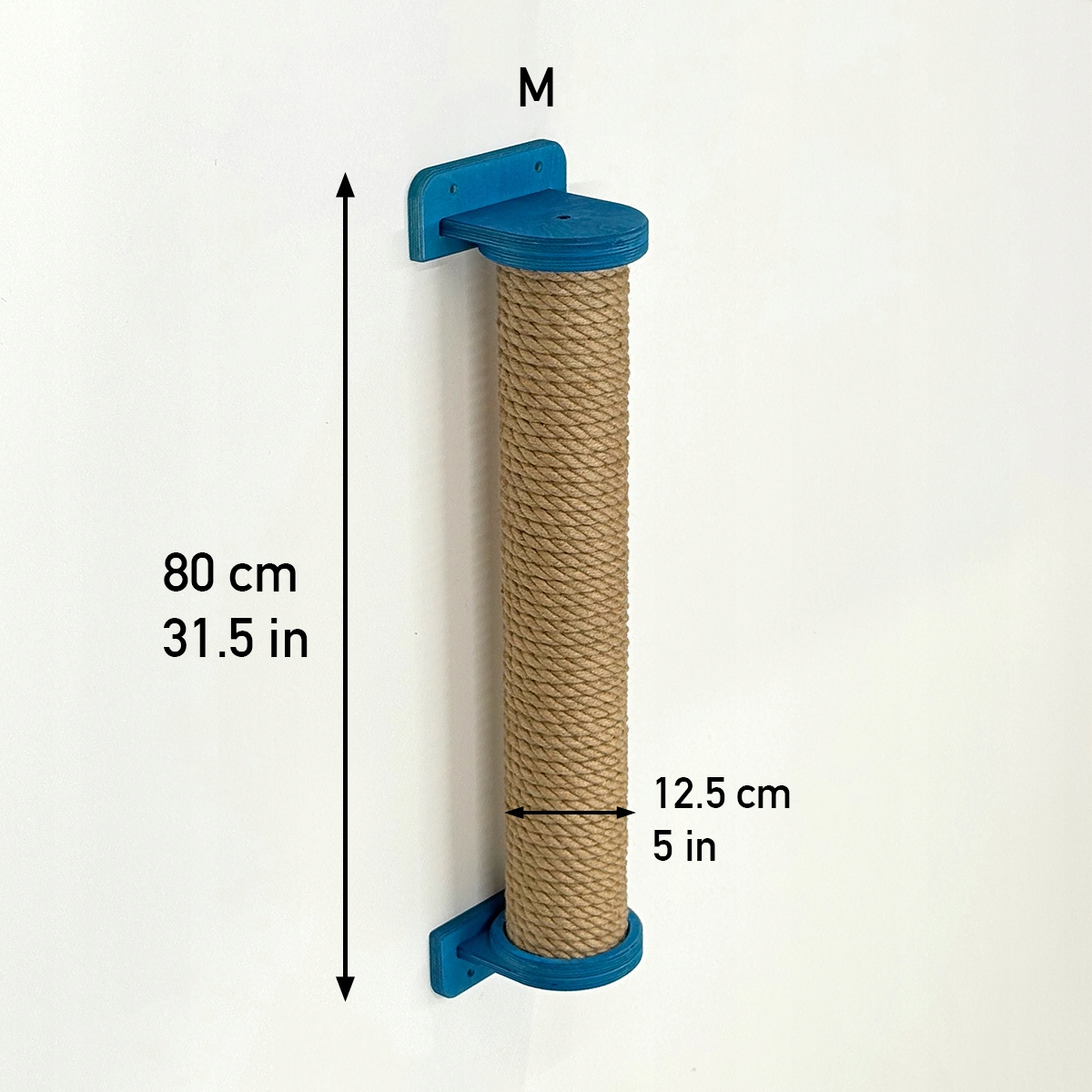 Levně Vertikální škrabadlo pro kočky pro montáž na stěnu, velikost M, 80 cm, modré