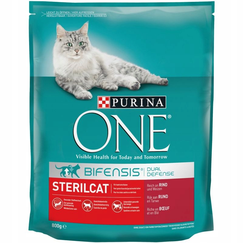 Levně 3x Purina One Sterilcat Hovězí 800 g