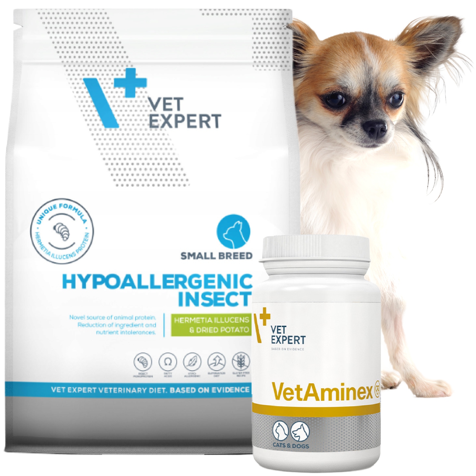 Sucha karma dla psa Hypoallergenic Insect 2kg Vetaminex Zestaw Vet Expert
