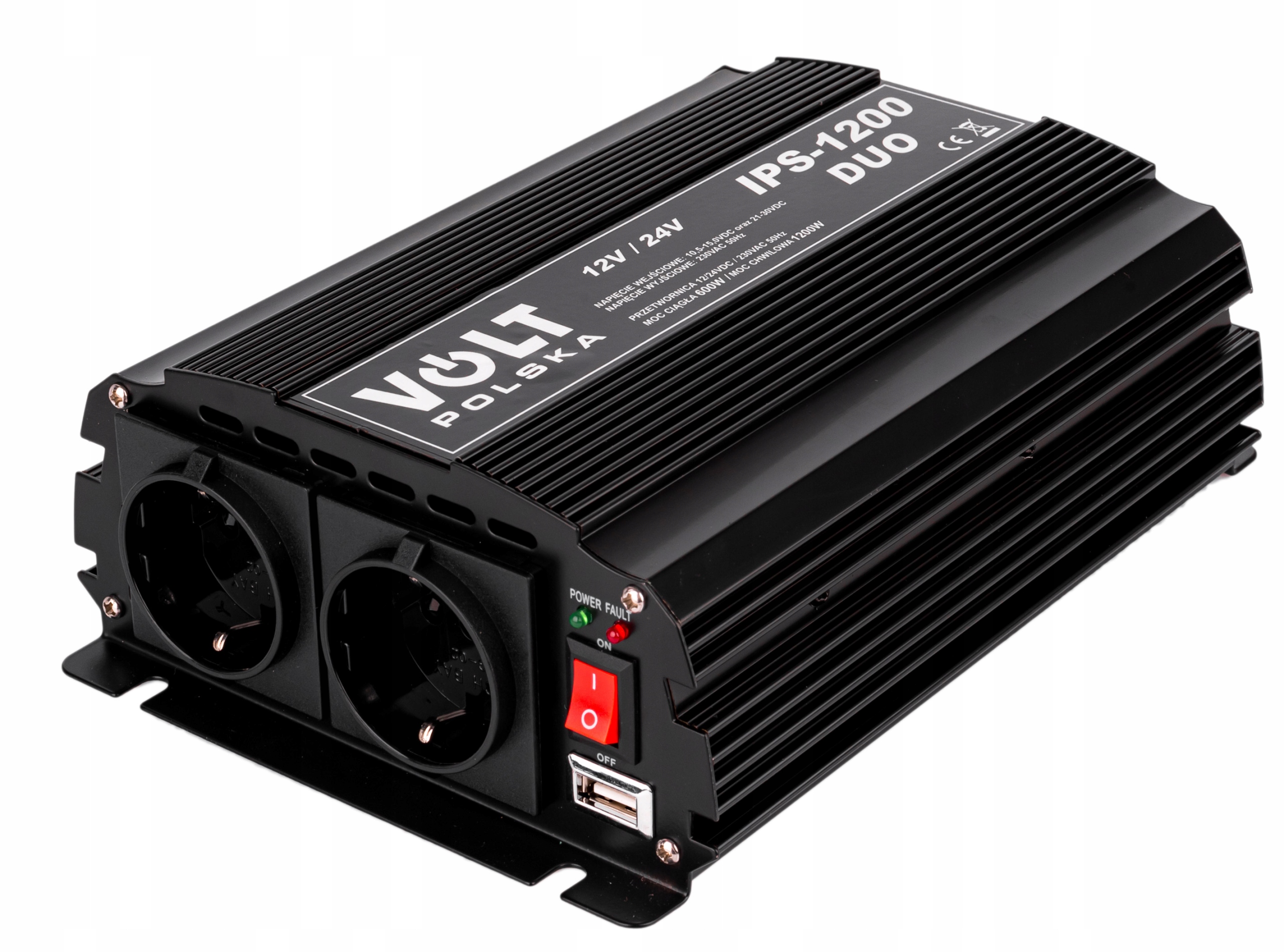 PRZETWORNICA NAPIĘCIA SAMOCHODOWA 12V 24V DUO 1200 Marka Volt