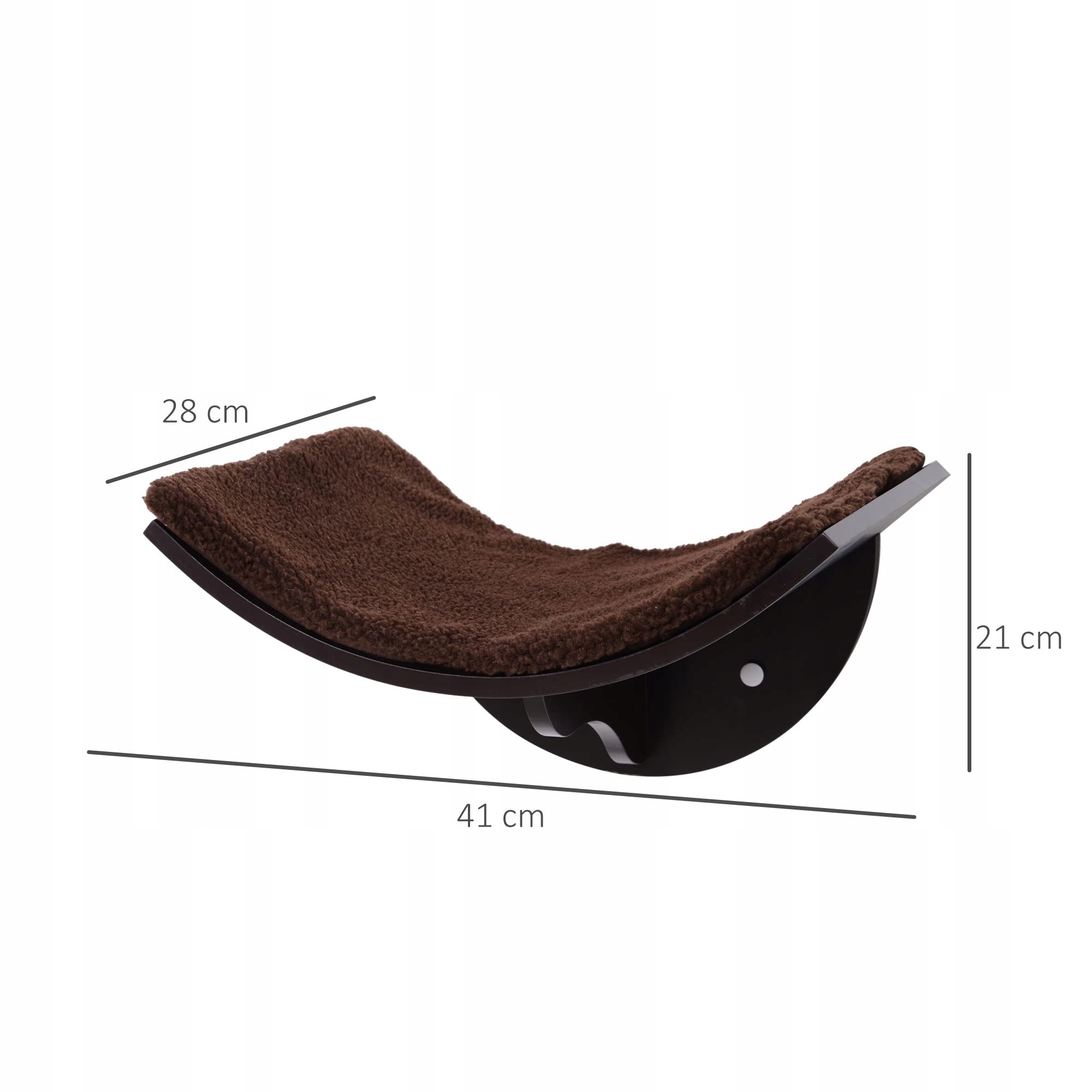 PWAHUT Kletterwand Dla Kota Z Plüschauflage Do 45 Kg Brązowa — miniatura 7