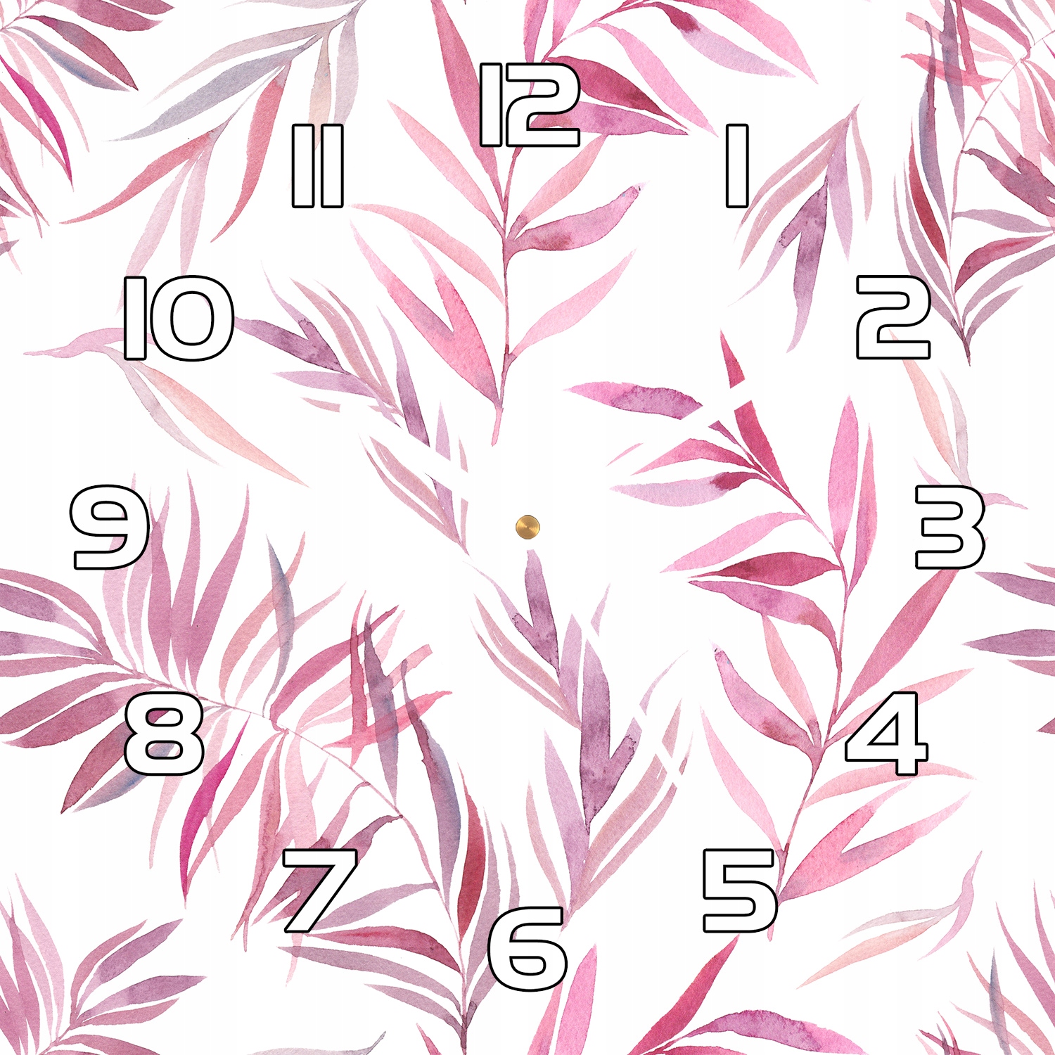 

Ładny zegar szklany na ścianę Różowe liście 30x30