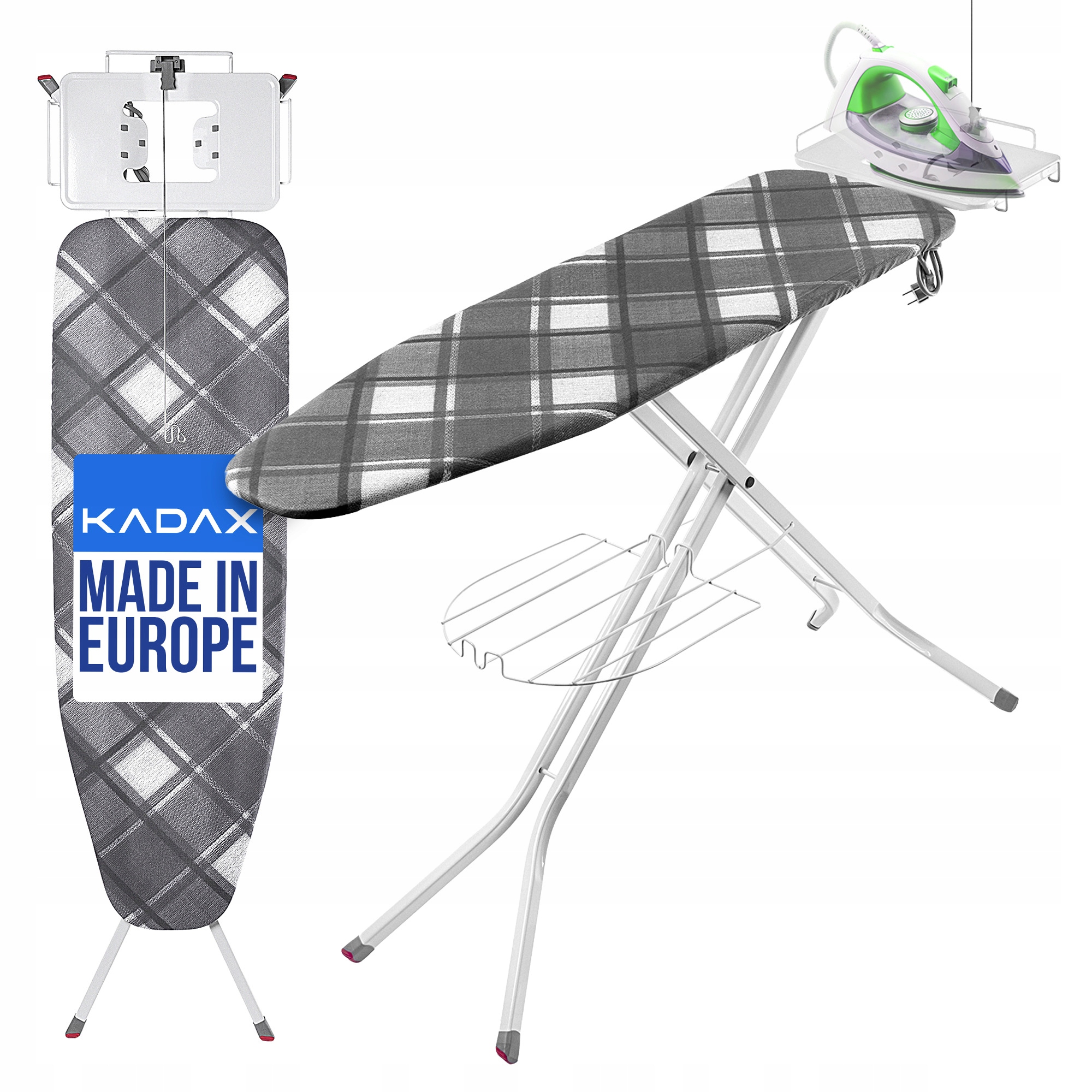 Levně Žehlicí Prkno 120 x 38 cm Široká Skládací Deska S Držákem A Zásuvkou