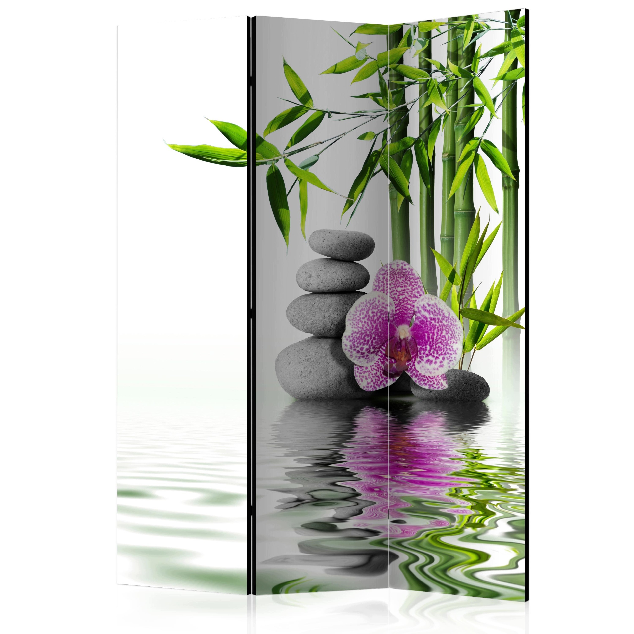 Parawan Akustyczny Pokojowy Wyciszający Bambus Kamienie Japandi Spa 135x172
