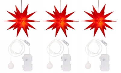GWIAZDA LED LAMPION ŚWIECĄCA ŚWIĄTECZNA 3D 3 sztuk Rodzaj inny