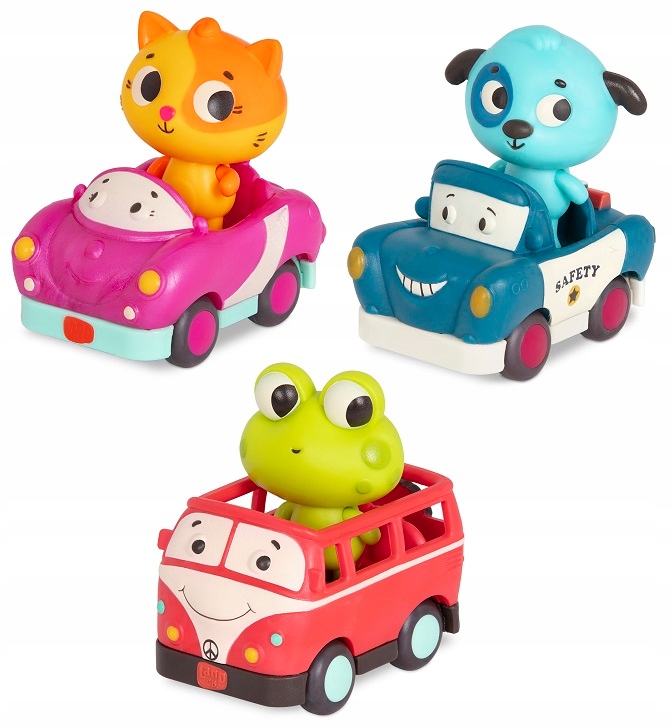

B.toys 3 Miękkie Autka Z Pasażerami Światło LB5013