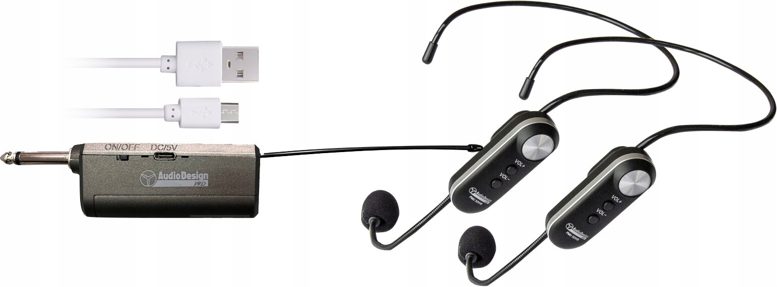 AudioDesign Pmu 601 HS2 bezdrôtový systém s dvoma headset mikrofón