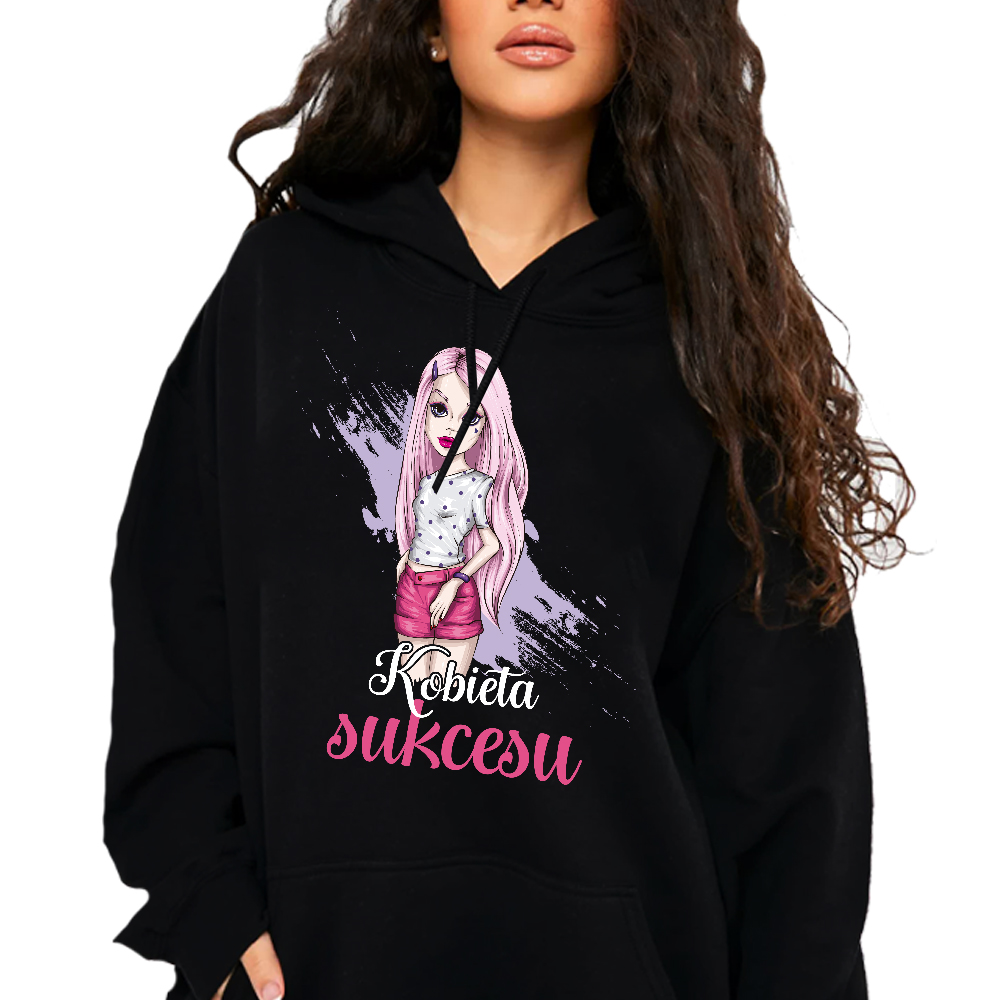 Mikina S Kapucí Bavlněná mikina Žena Úspěchu Ženská motivace L