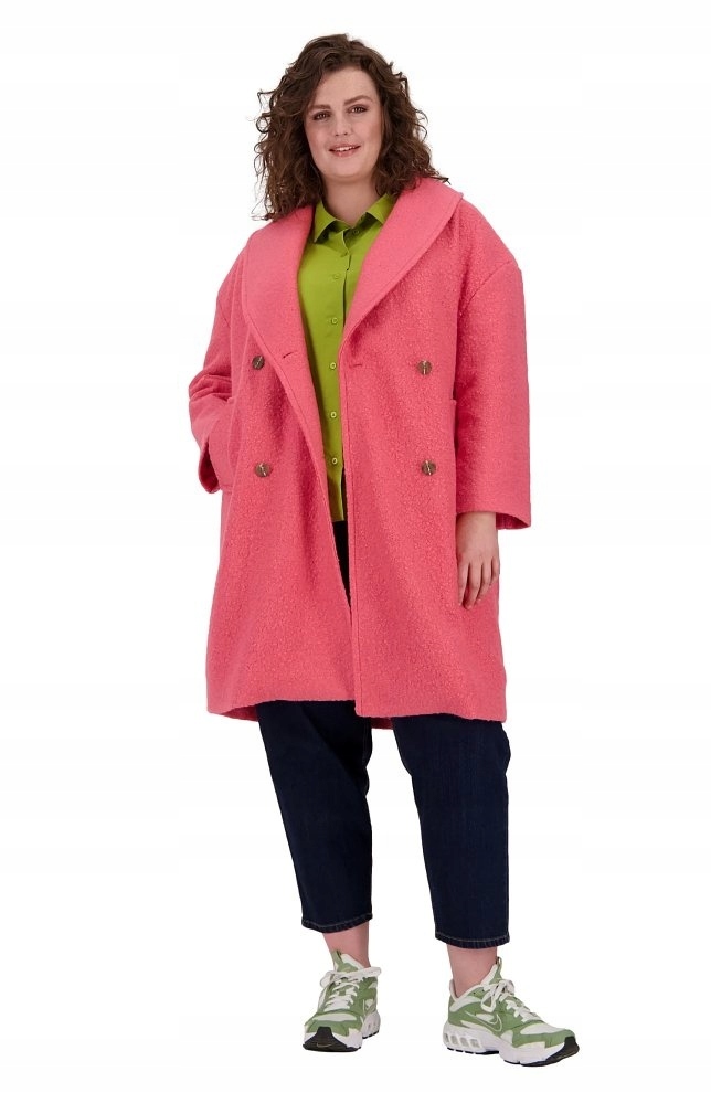 Fransa Fantastický Růžový Kabát S Bundou F399 50