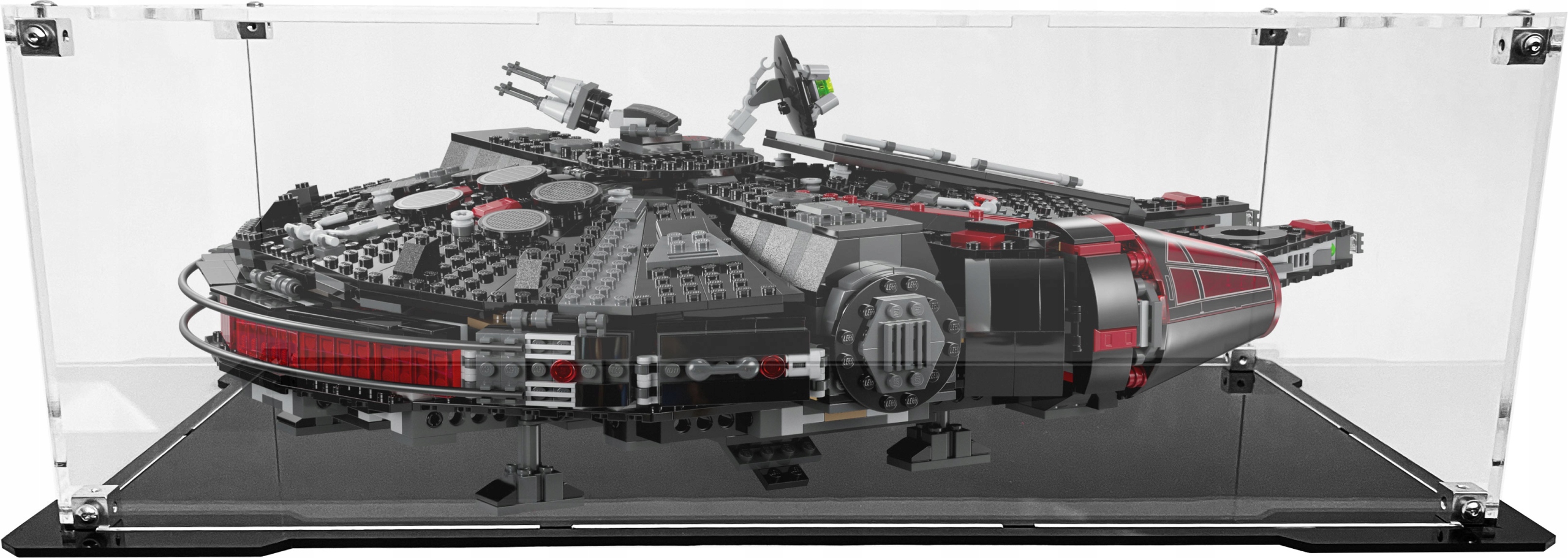 Vitrína s černým podstavcem pro stavebnici Lego 75389 Temný sokol Millenium