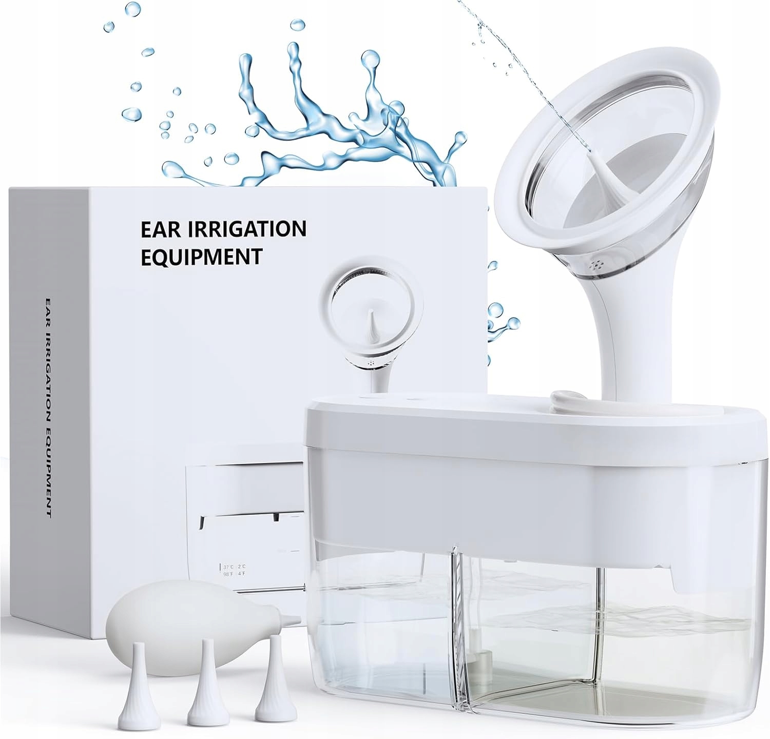 Kaugic Elektryczny irygator do uszu 4 tryby 800ml akumulatorowy zestaw