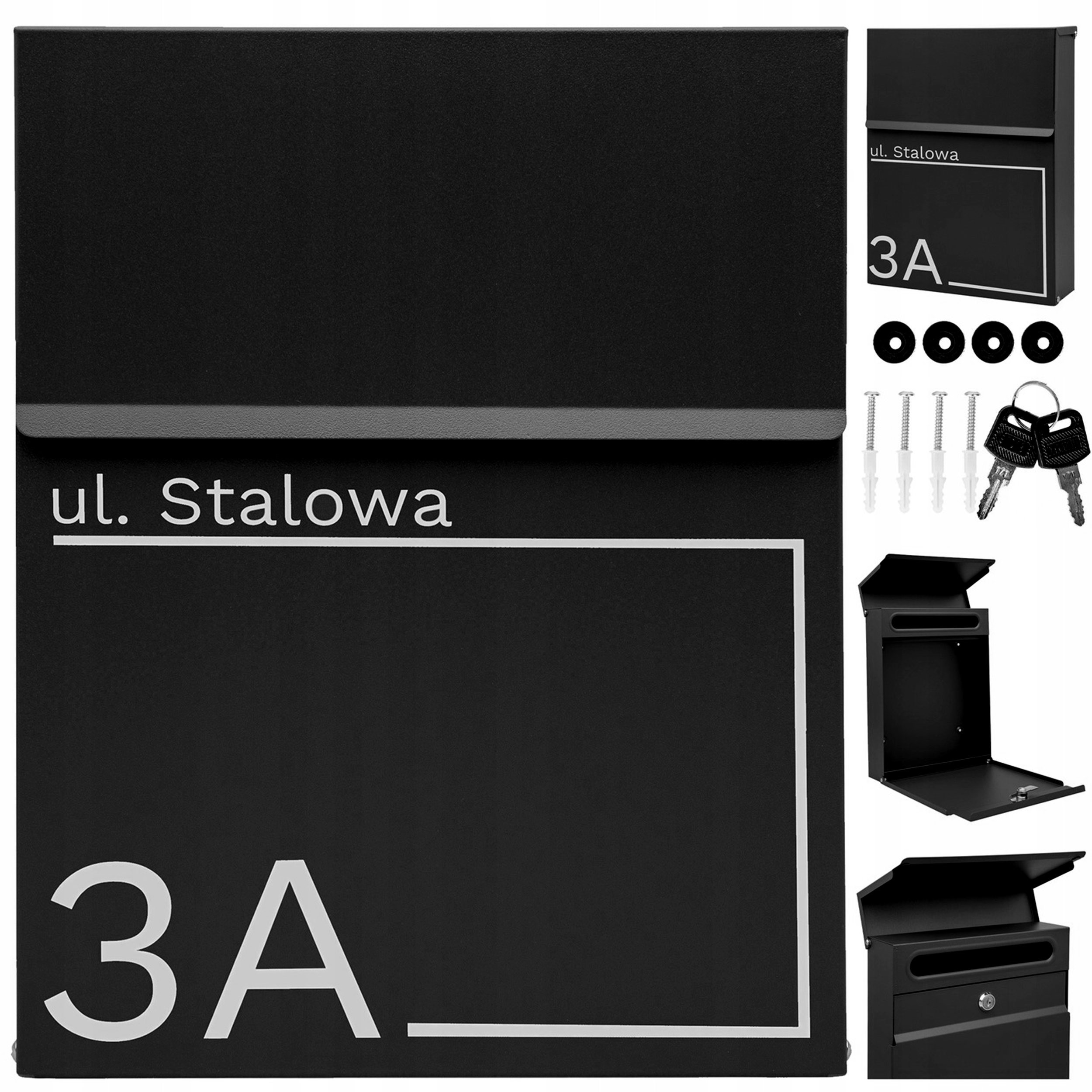 Černá Poštovní Schránka Poštovní Vzor Nápis