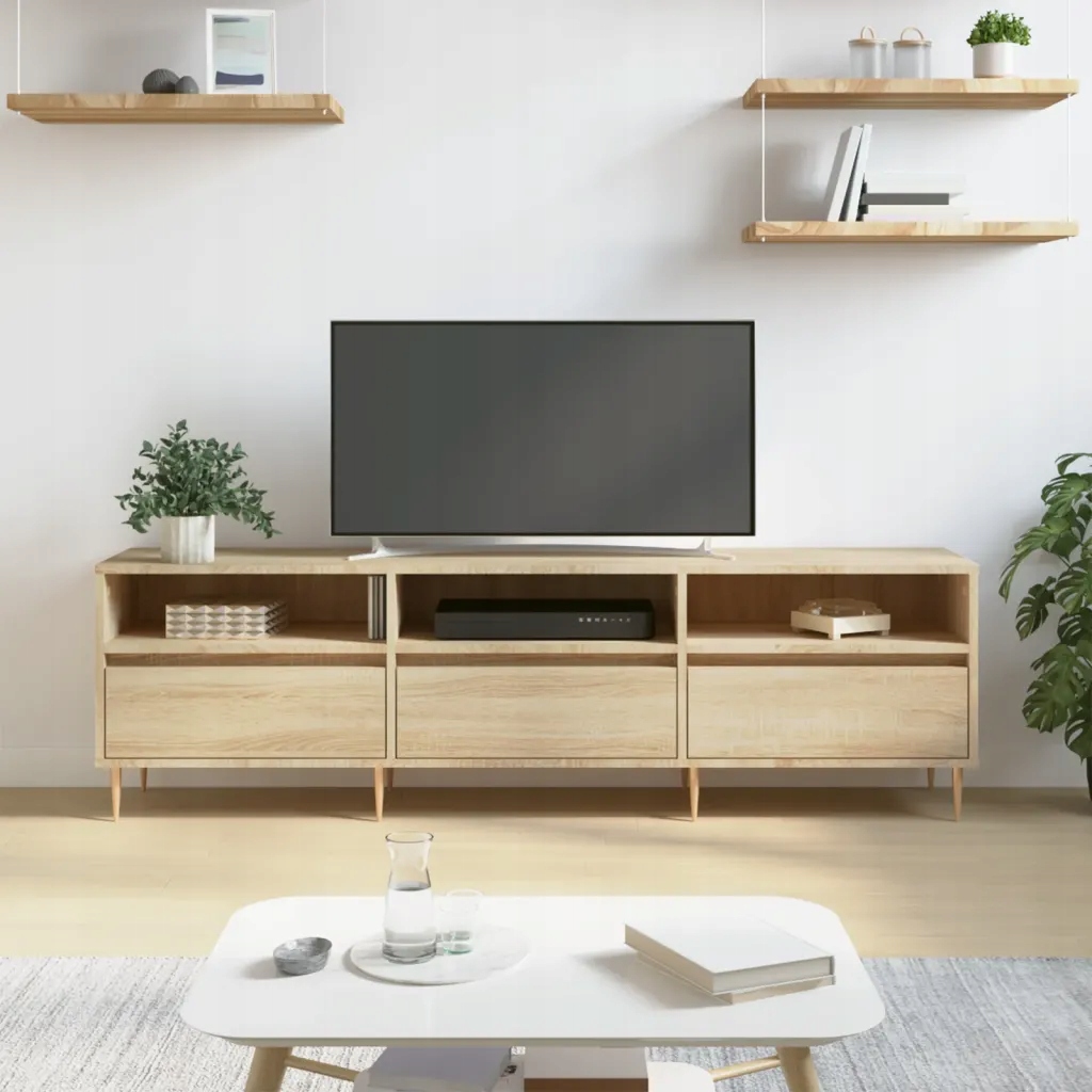 Tv skříňka dub sonoma 150 x 30 x 44,5 cm kompozitní dřevo Hnědá 831271