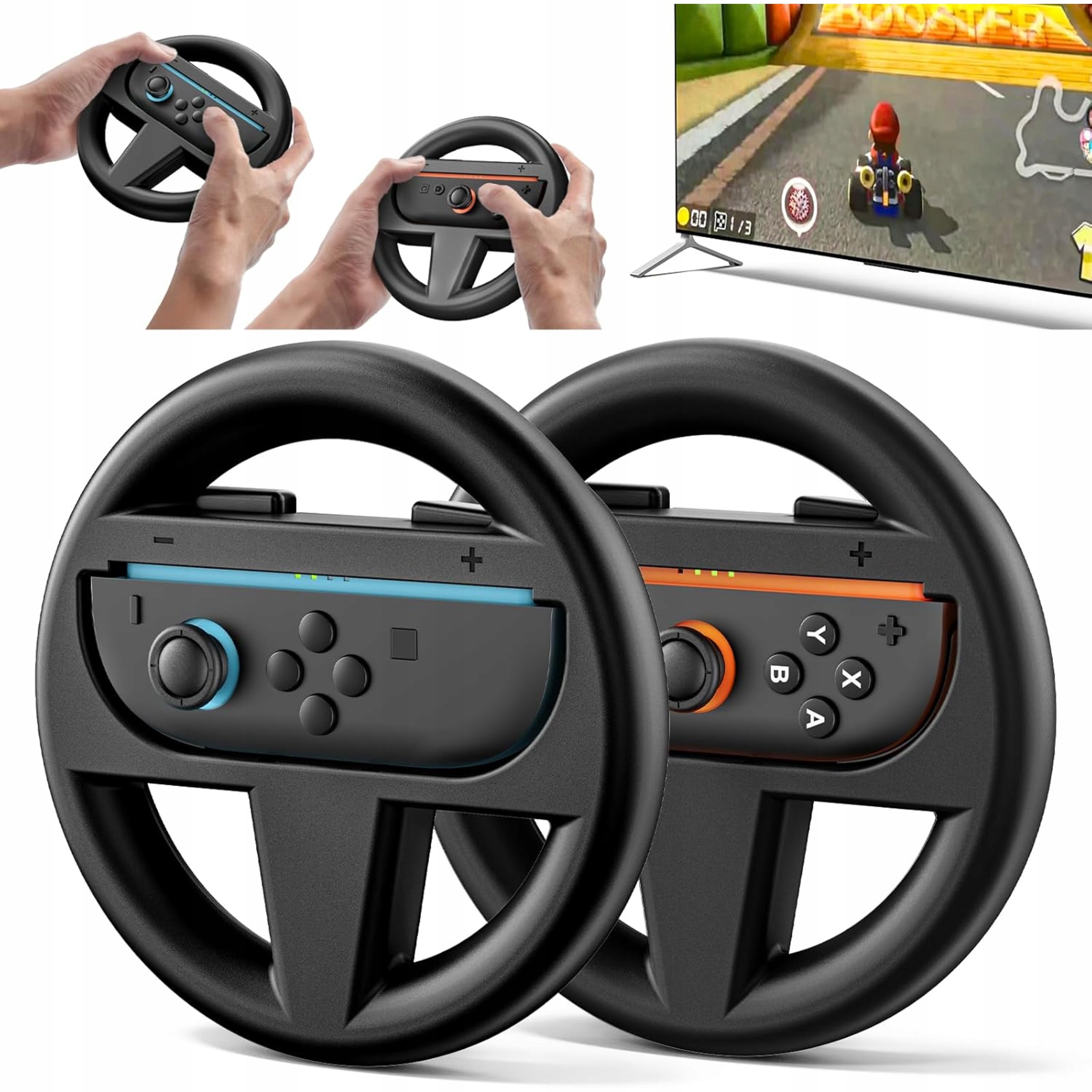 Kierownica wyścigowa do Nintendo Switch 2 Joy-Con czarna ergonomiczna