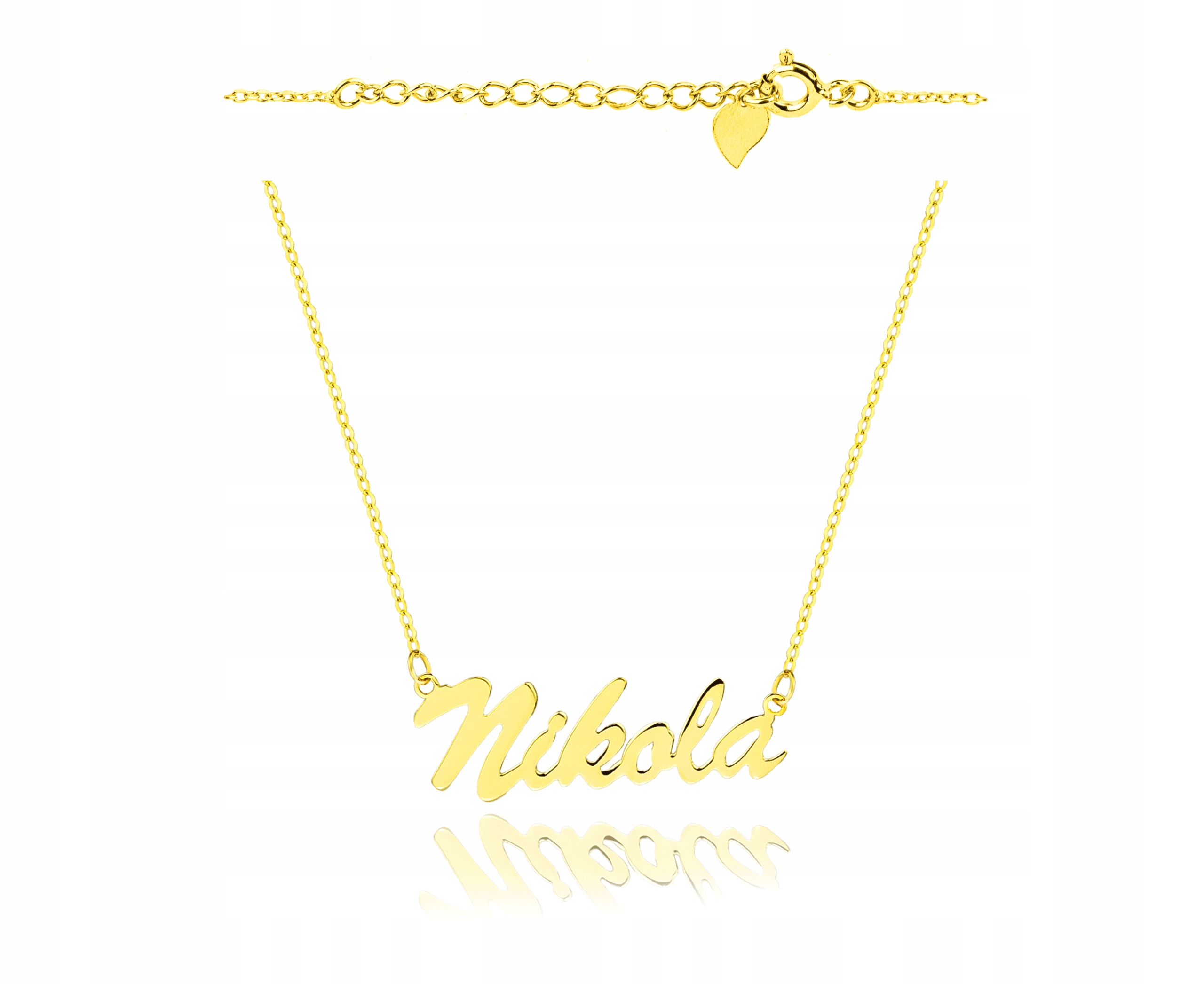 Pozlacený náhrdelník s jménem Nikola 925 gravírování