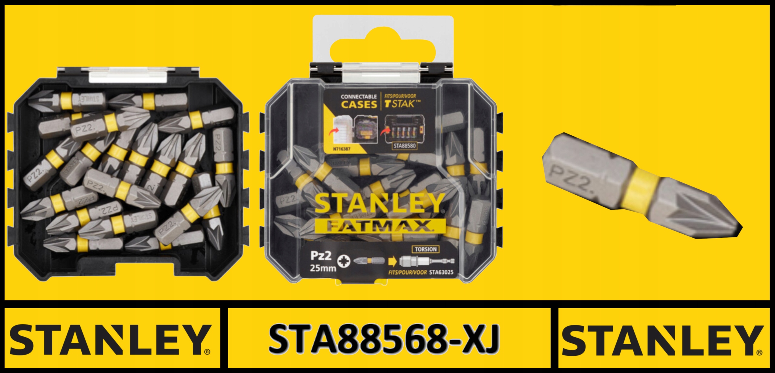 STANLEY FATMAX BIT UDAROWY PZ2 25 mm 20 sztuk STA88568-XJ Liczba elementów zestawy