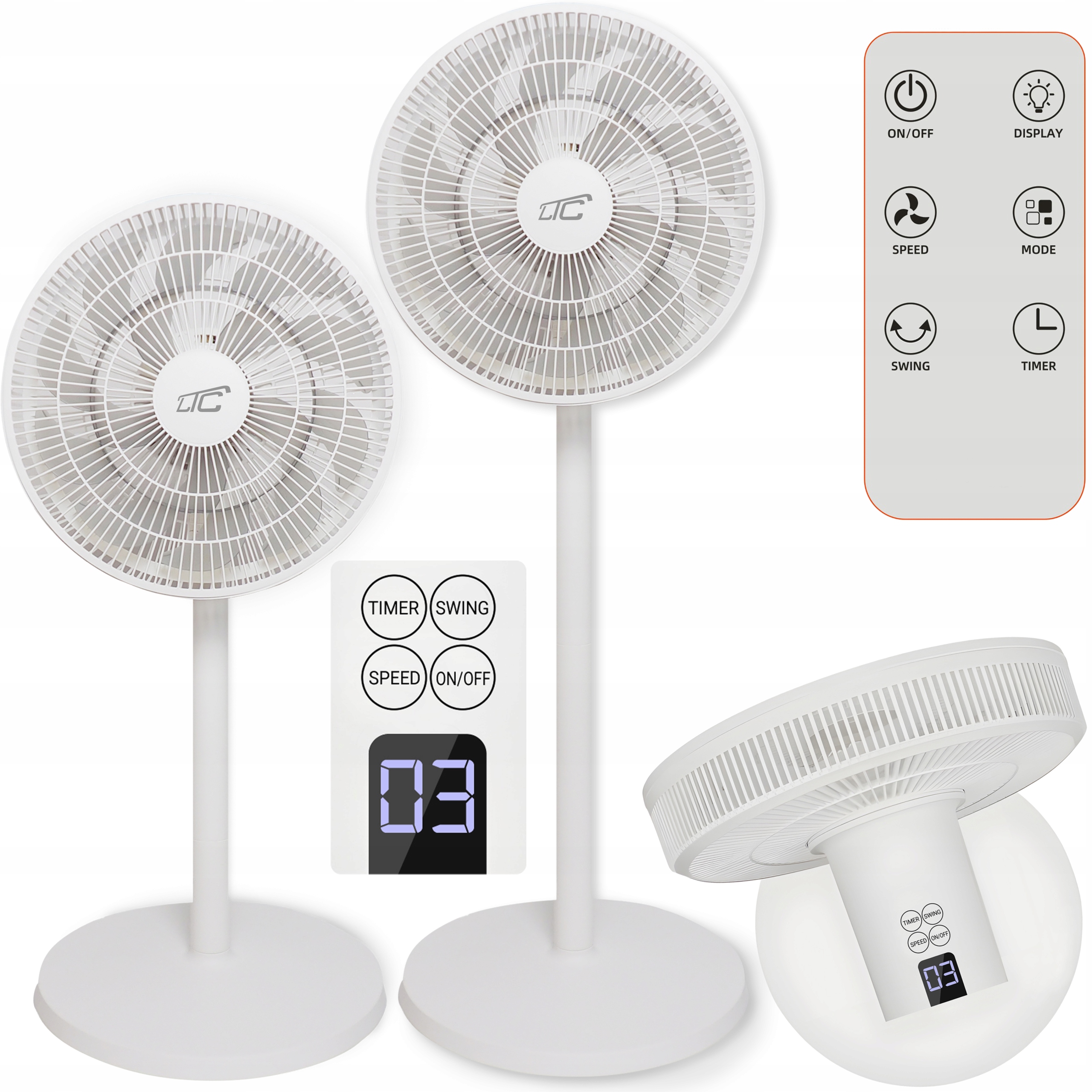 WIATRAK WENTYLATOR STOJĄCY PODŁOGOWY MOCNY XXL CICHY 27db 15 ŁOPATEK PILOT