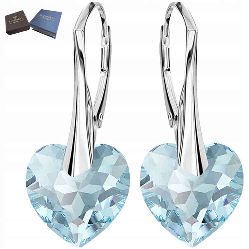 Stříbrné Náušnice 925 Závěsné srdce Stříbrné šperky Anglické zapínání