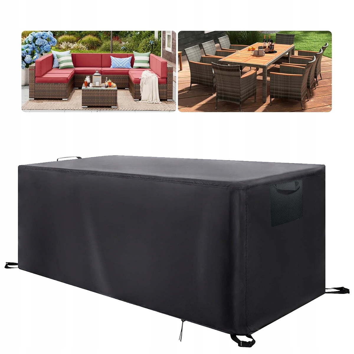 Duży Ochronny Pokrowiec na meble Ogrodową Uniwersalny Wodoodporny 242x182cm