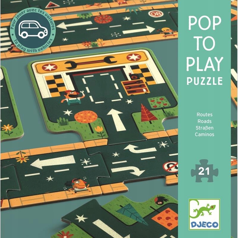 

Puzzle podłogowe Drogi Miasta Ulice Djeco