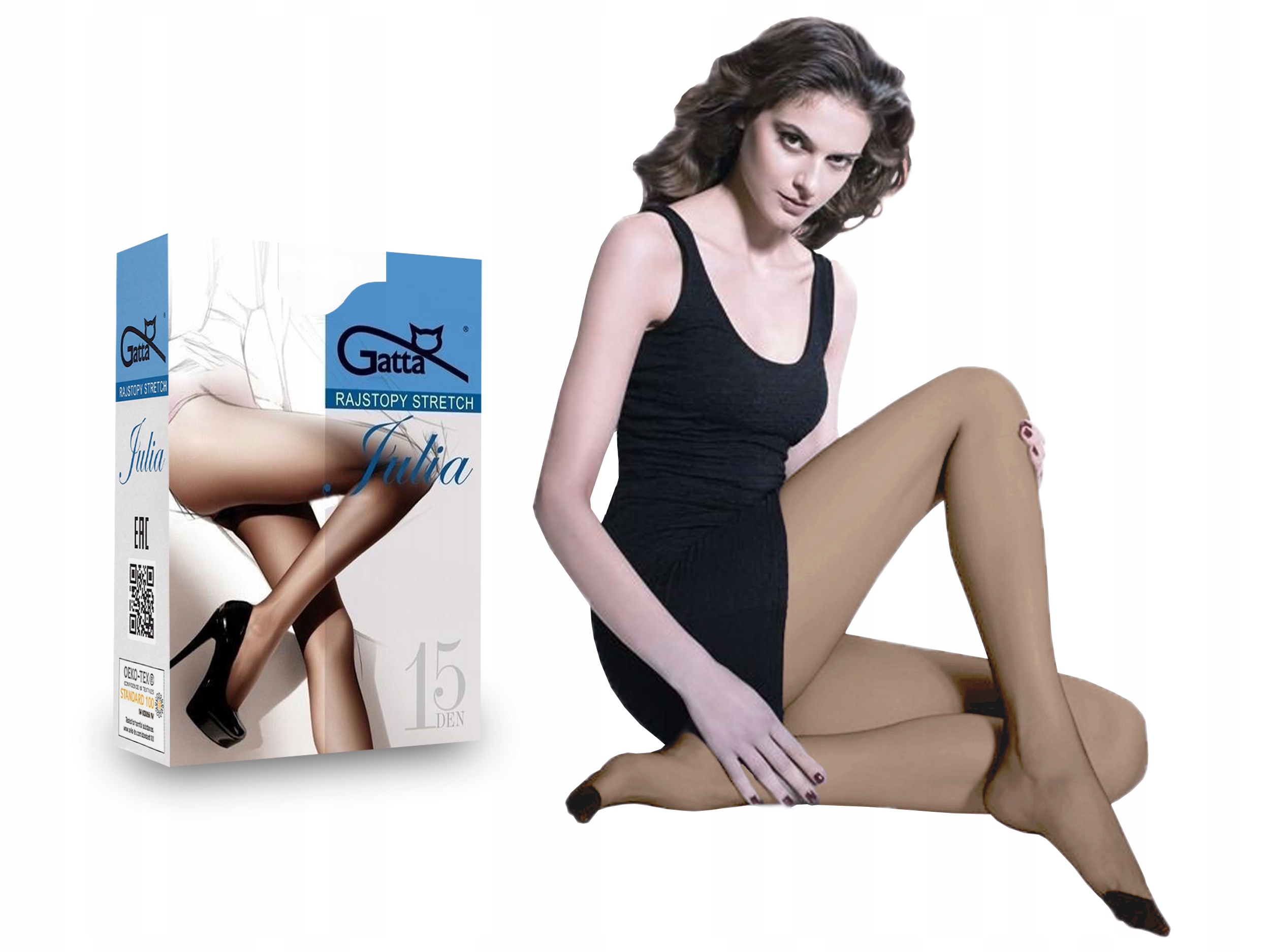 

Gatta rajstopy półmatowe Julia, 15 den visone 5-XL