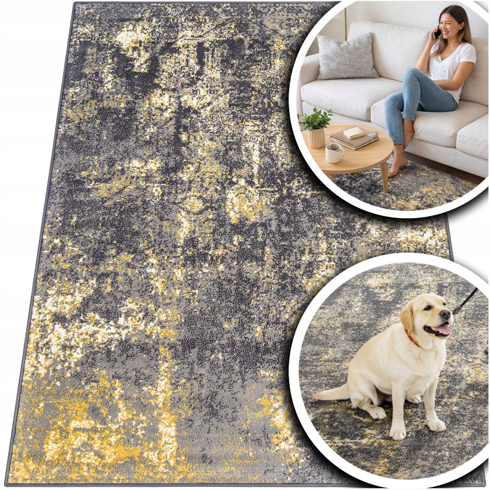 Šedý Koberec Do Obývacího Pokoje Venezia Grafitový Koberec Do Ložnice Nízký 60x110