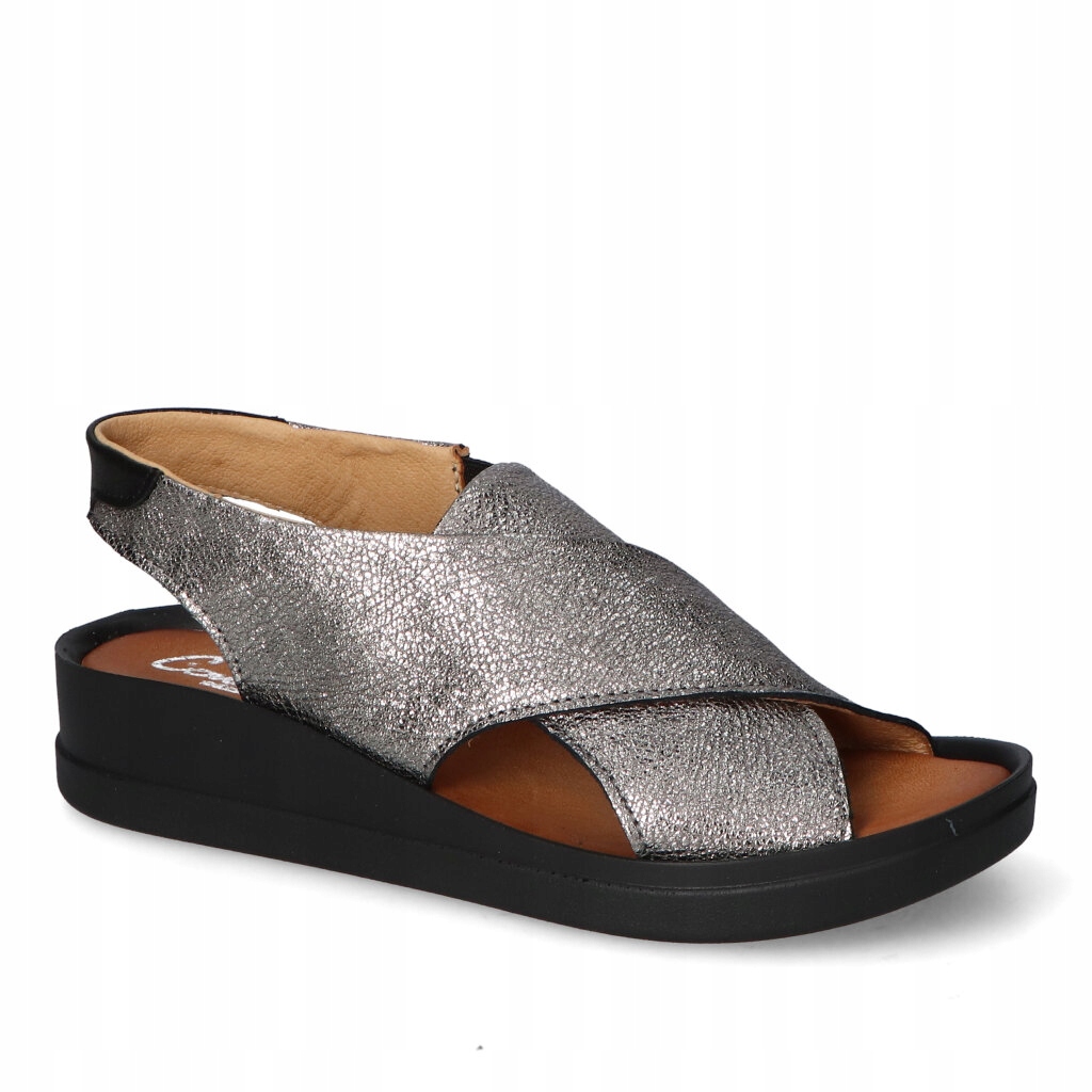 Sandály Contes 584 Stříbrné Cal semiš 40