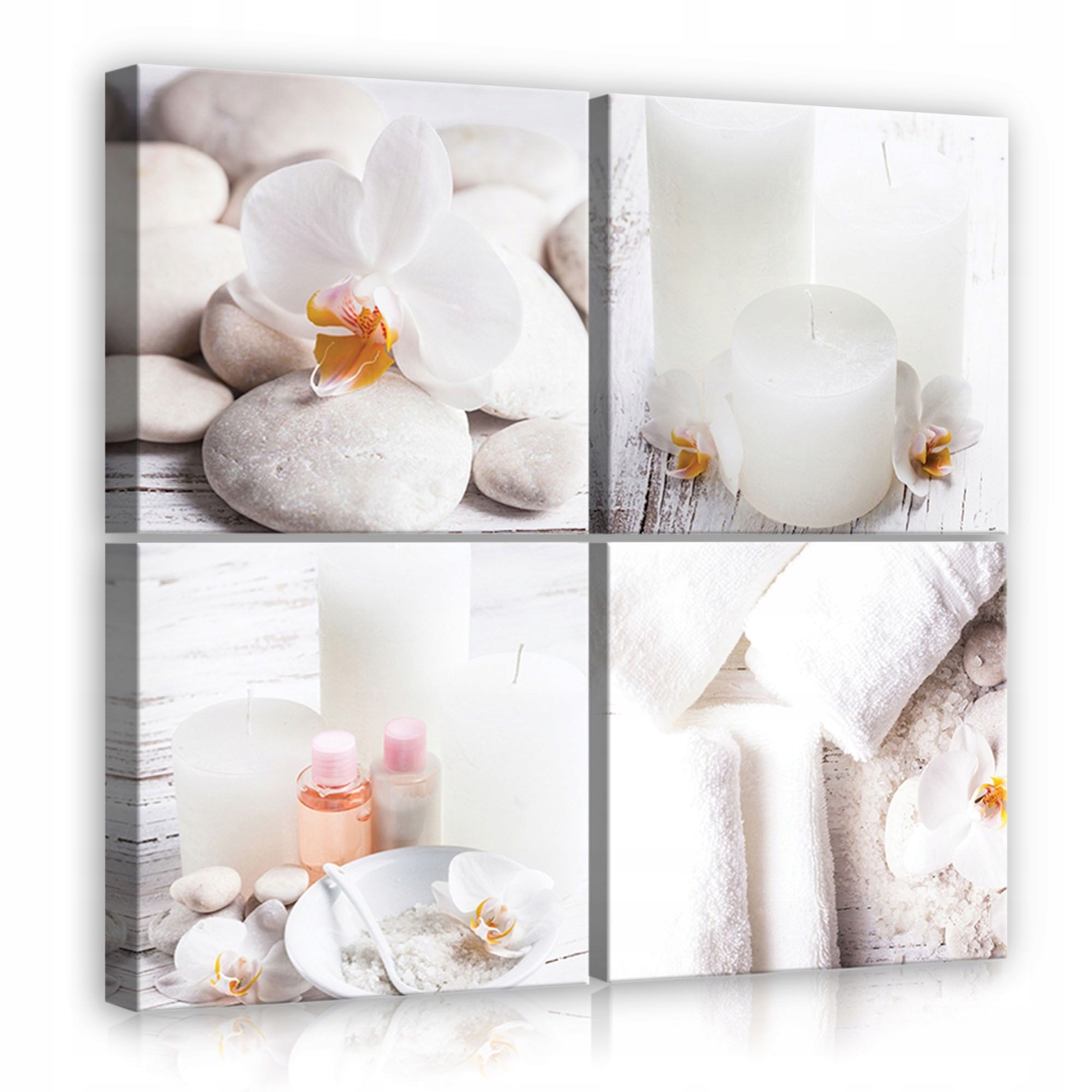 Obraz 50x50 Klid relaxace harmonie lázně orchidej kameny svíčky příroda zen