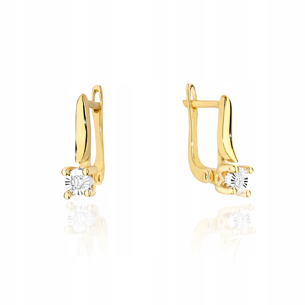 

Złote Kolczyki 585 Brylanty 0,06 ct - Klasyczne