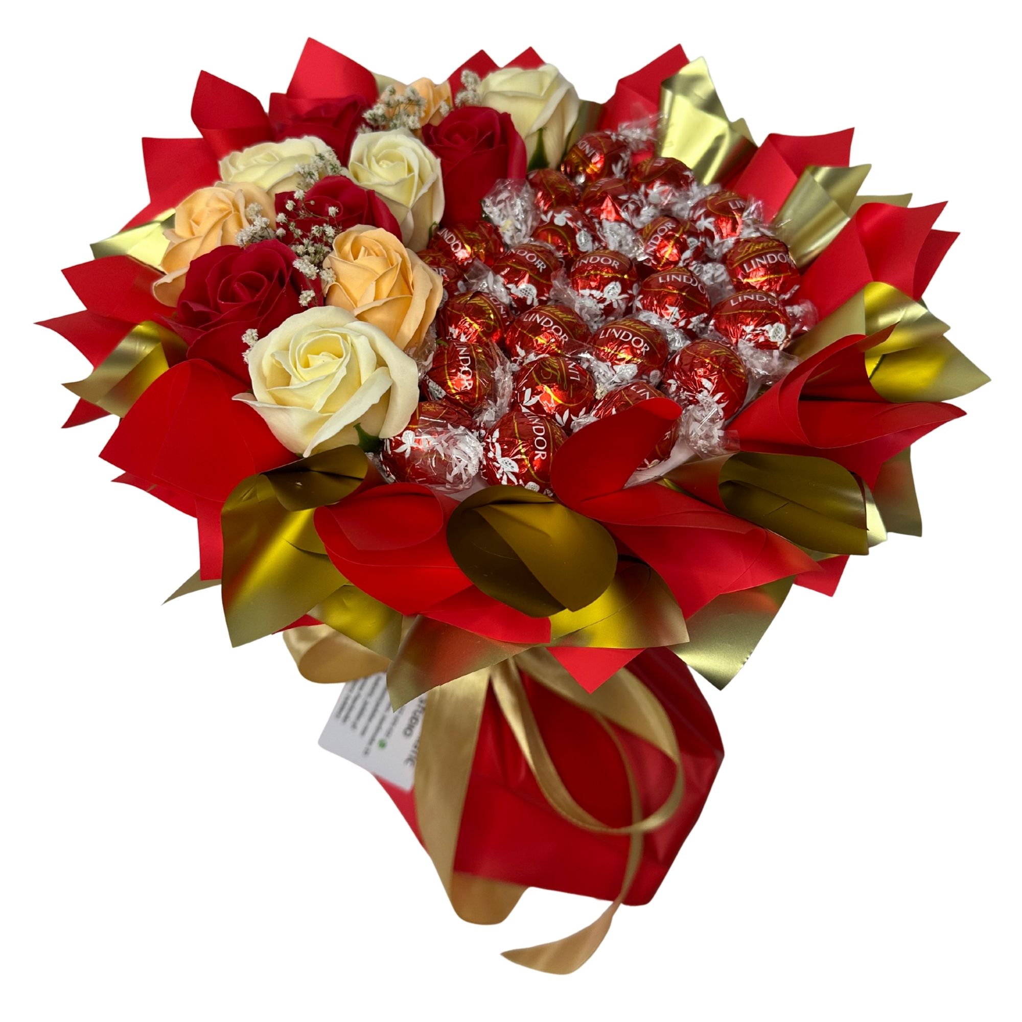 Bukiet Słodyczy Lindor Czerwony Urodziny Dzień Babci Dzień Kobiet