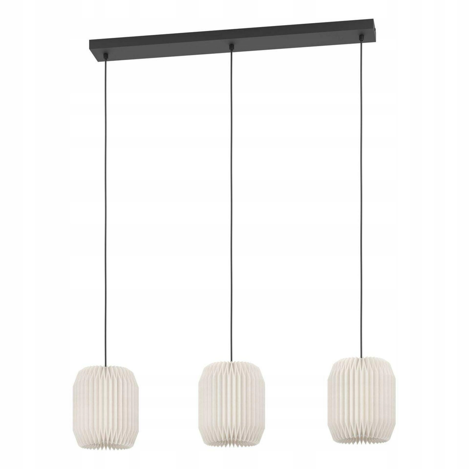 Závesné svietidlo Eglo Belgrave E27 3x120W biela oceľ/papier