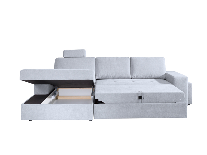 Narożnik PRAWY ALICIA + PUFA srebrny szary ALFA 17 funkcja spania wygodny Marka inna