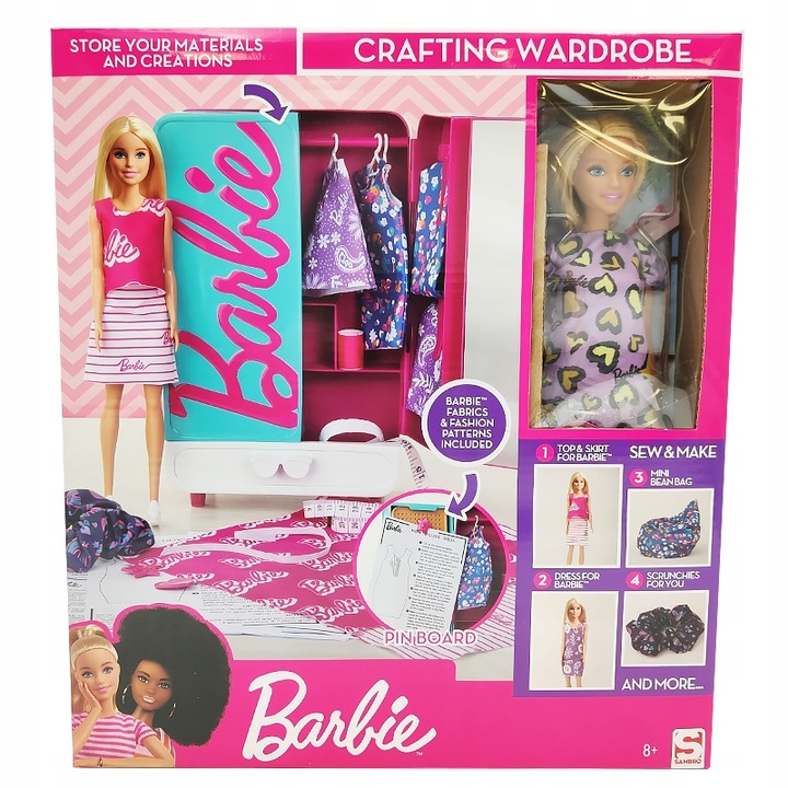 MATTEL SZAFA GARDEROBA DLA LALKI BARBIE + AKCESORI