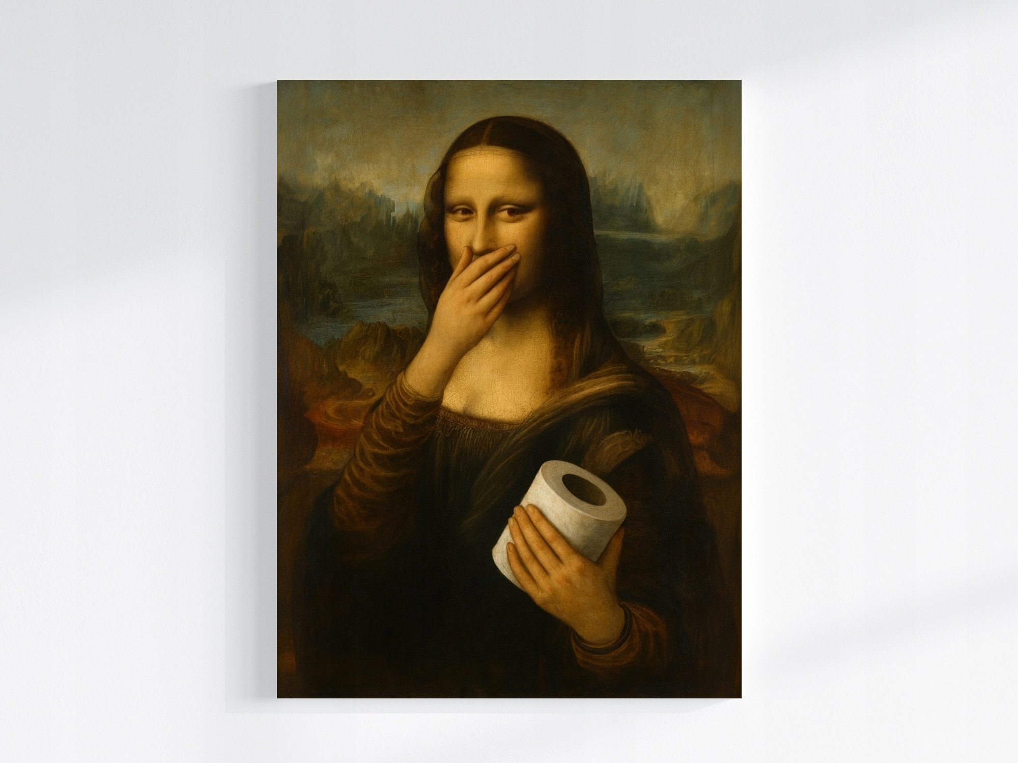 Obraz Na Plátně Grafika Mona Lisa Da Vinci Toaletní Styl 75x100