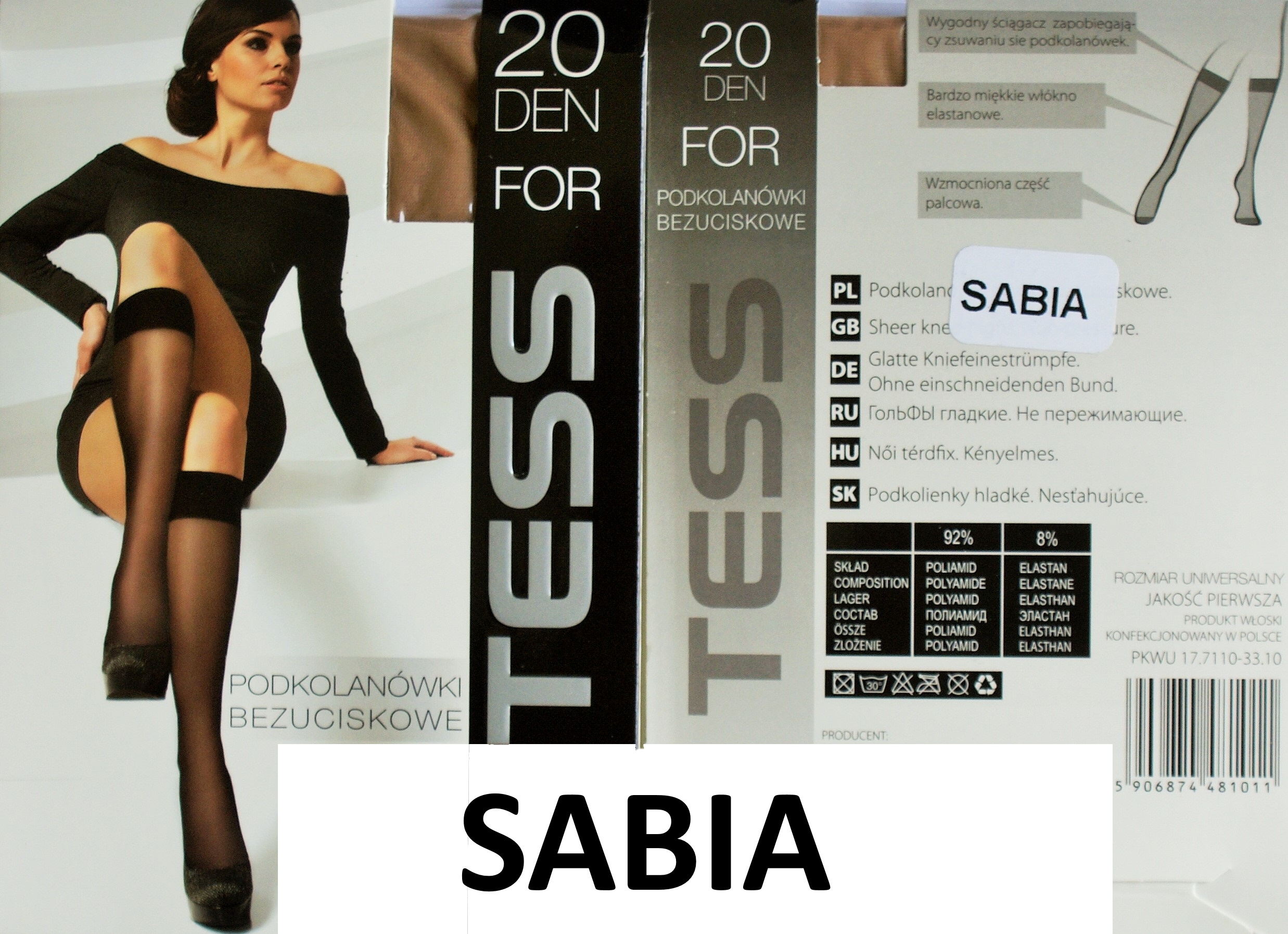 

Podkolanówki Tess 2 pary kolor Sabia