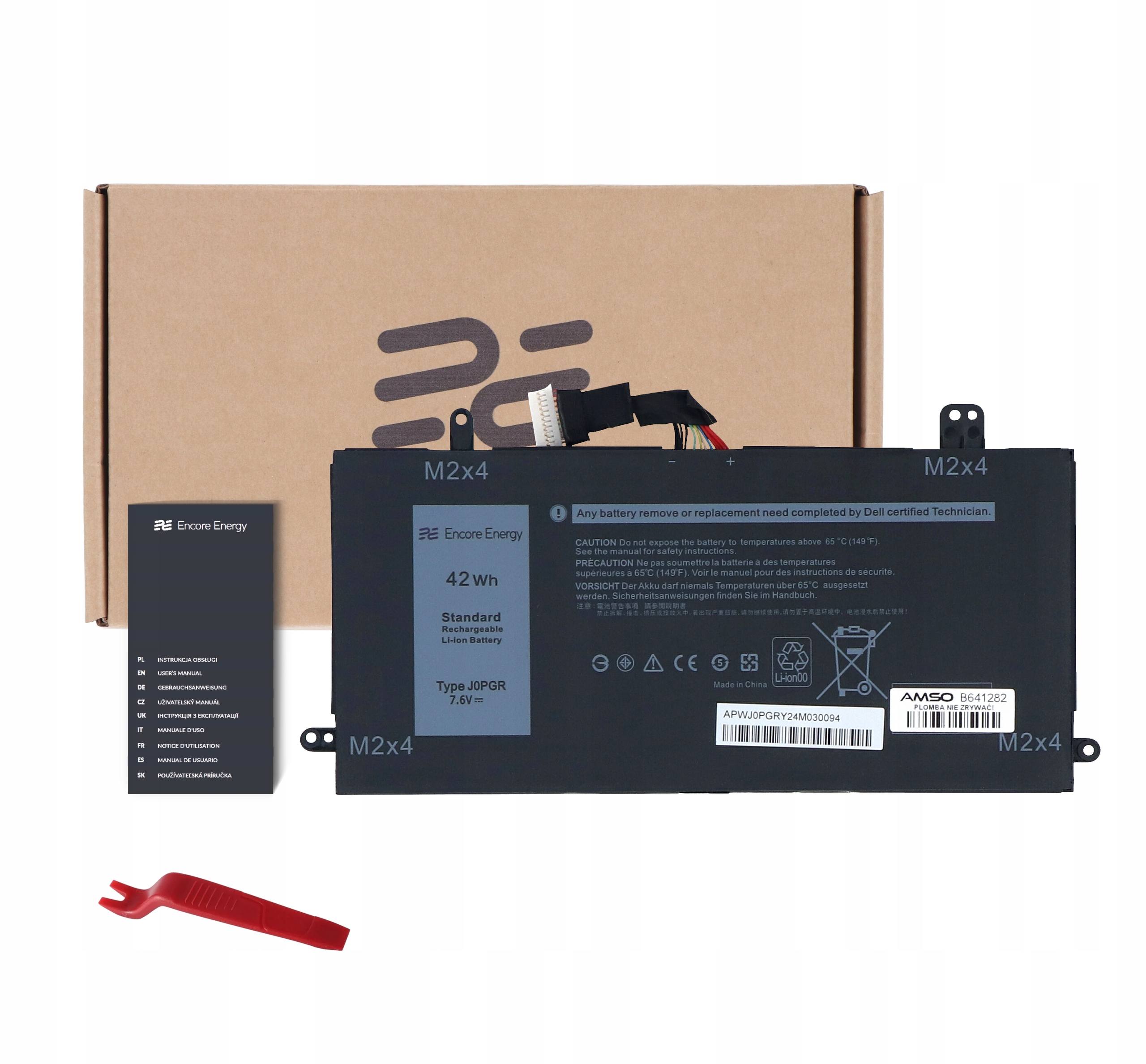 Baterie J0PGR pro Dell Latitude 5285 5290 2in1 42Wh Encore Energy otvírák