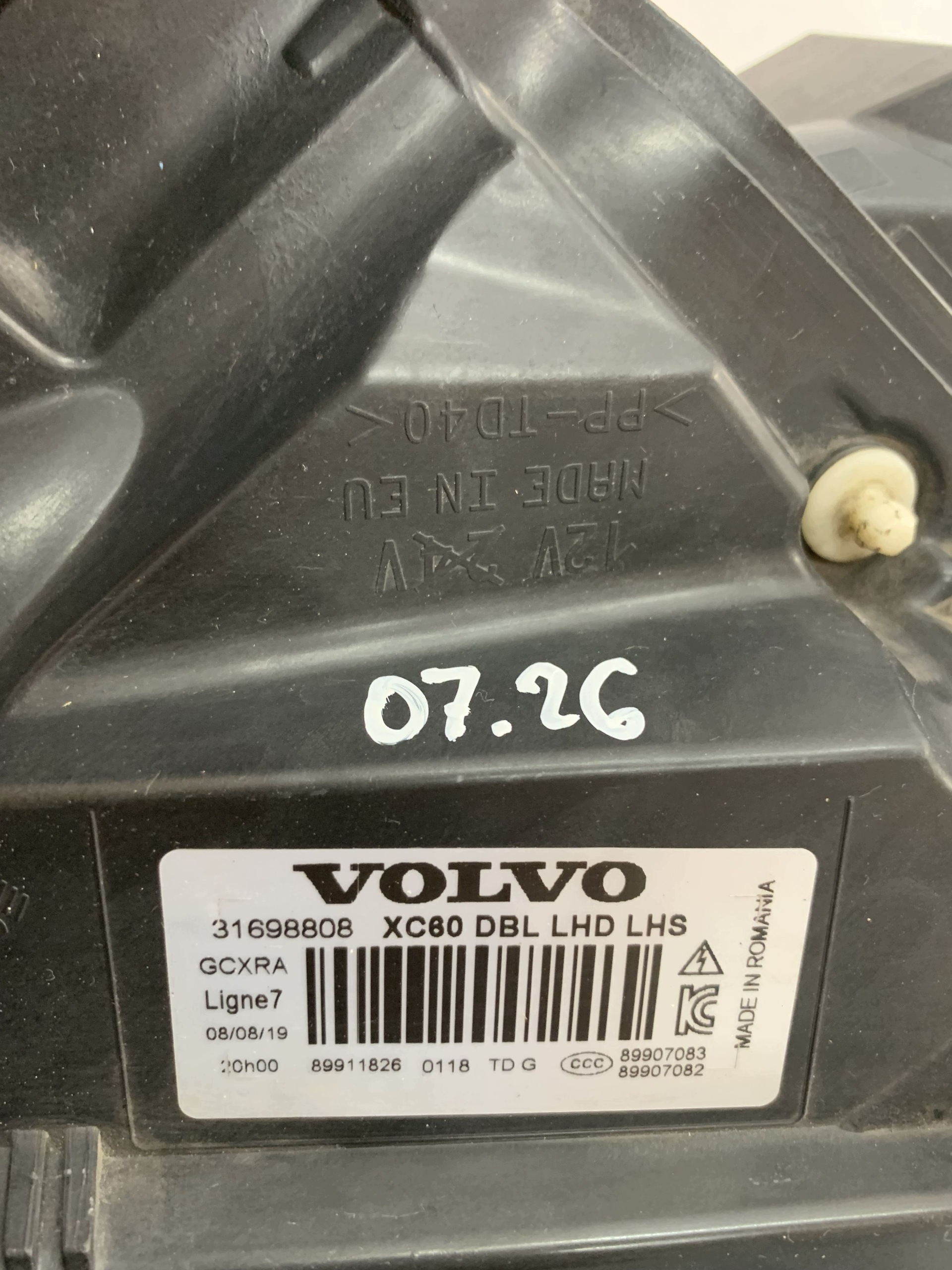 light left front reflektor Volvo XC60 and 13-17 Lift 31698808 07.26