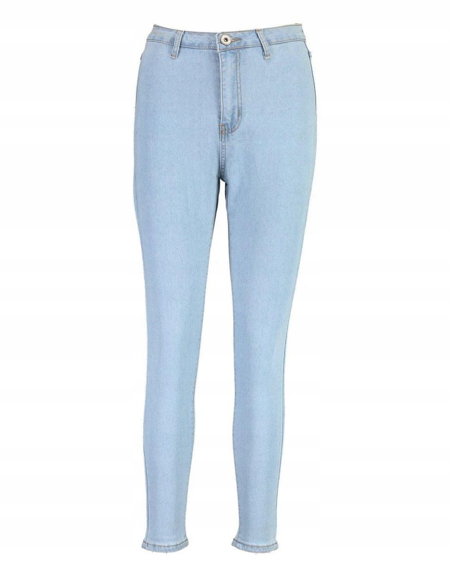 BOOHOO JEANSY SPODNIE DAMSKIE JASNE R.S W021 Kolor niebieski