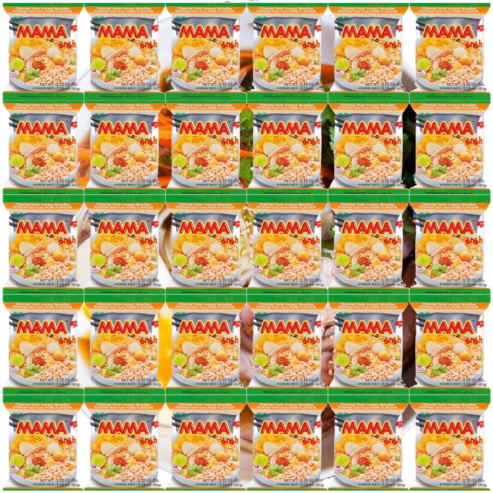 Karton Thajská instantní polévka Těstoviny Vepřové maso Tom Yum 30 x 60 g Mama