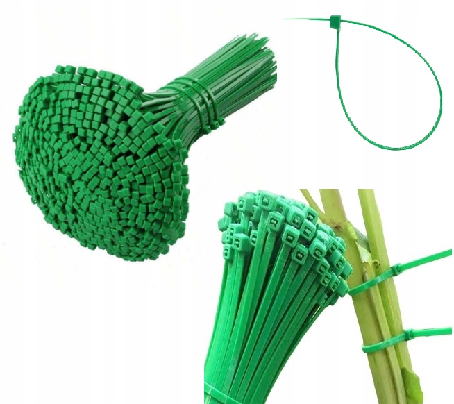 100szt Zielone Opaski Zaciskowe Opaski Kablowe Trytytki Trytki 2,5x200