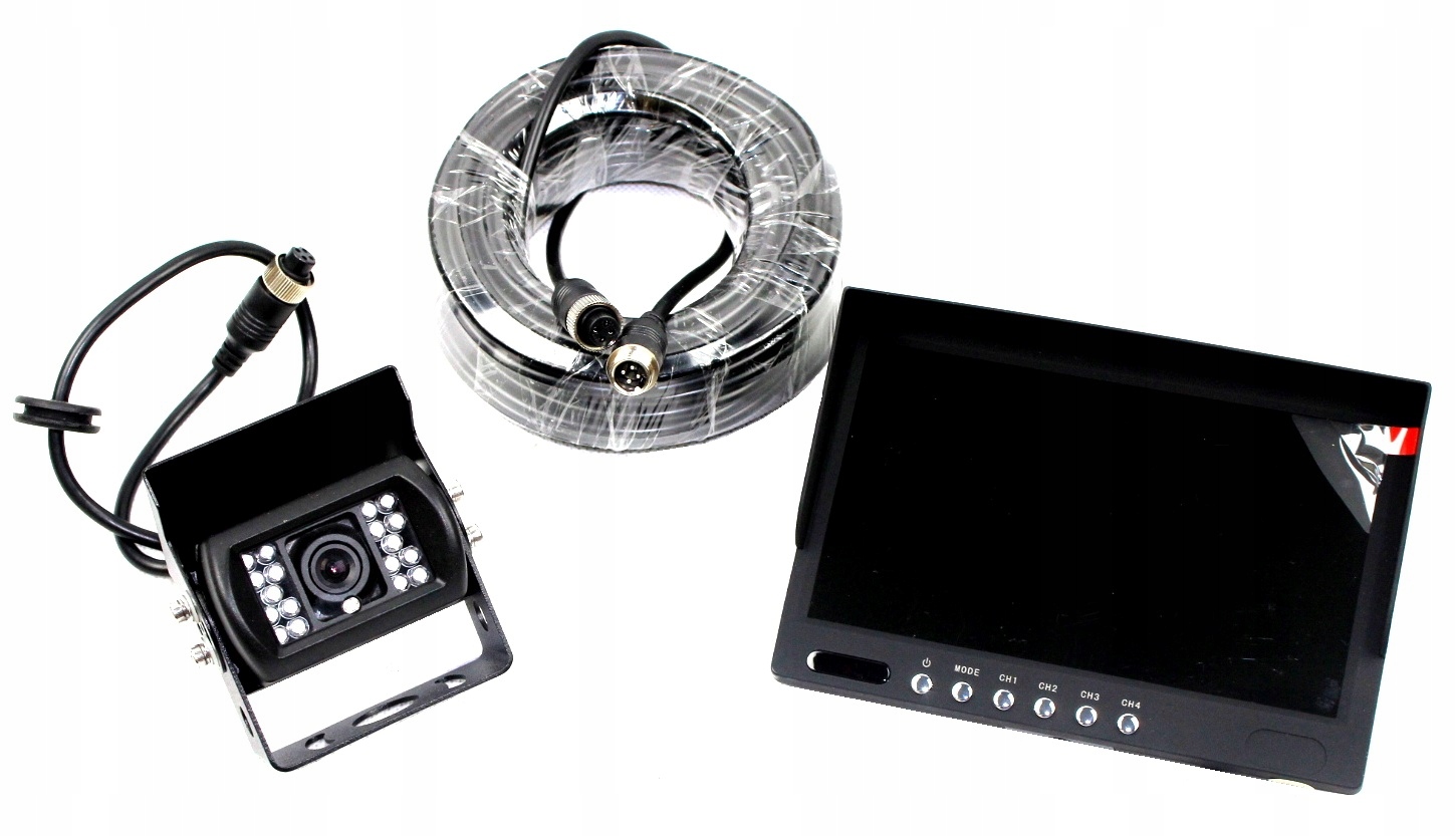 MONITOR 7' CALI + KAMERA COFANIA 4PIN 15M ZESTAW