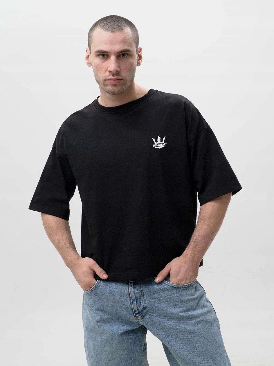 Tričko Boxy Tričko s krátkým rukávem Pánské boxy Černá Jigga Korona L