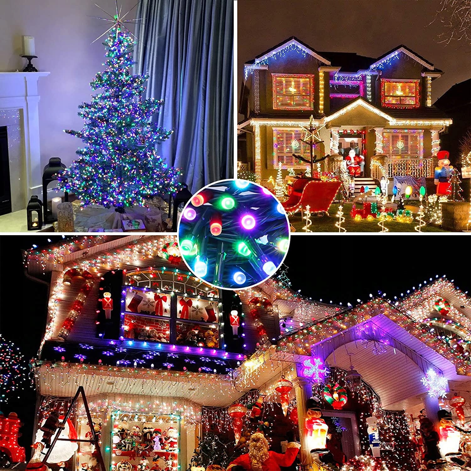 LAMPKI CHOINKOWE 300 LED ZEW/WEW MULTIKOLOR Marka bez marki