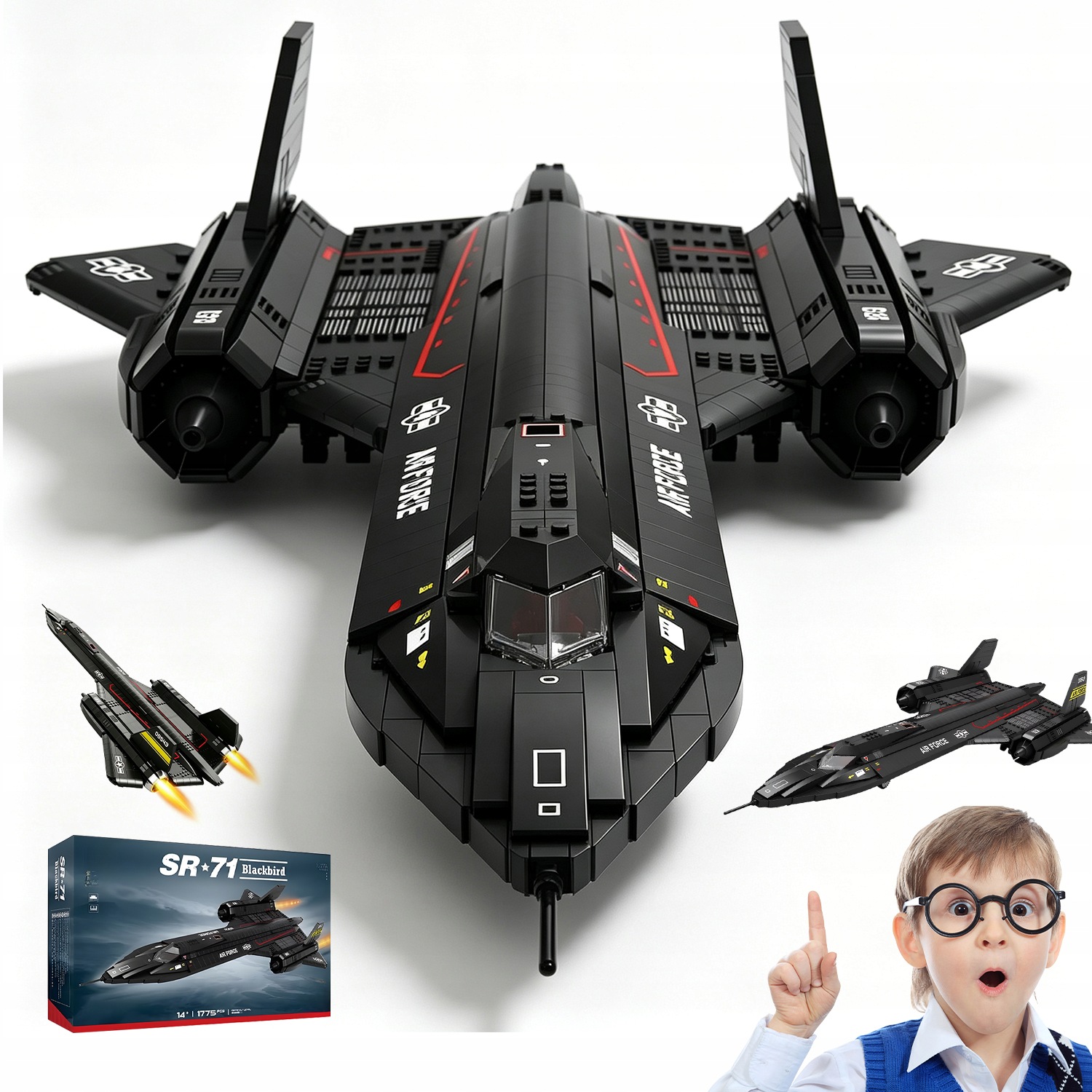 Klocki Do Budowy Modelu Myśliwca Kolekcjonerski SR-71 1775 Elementów