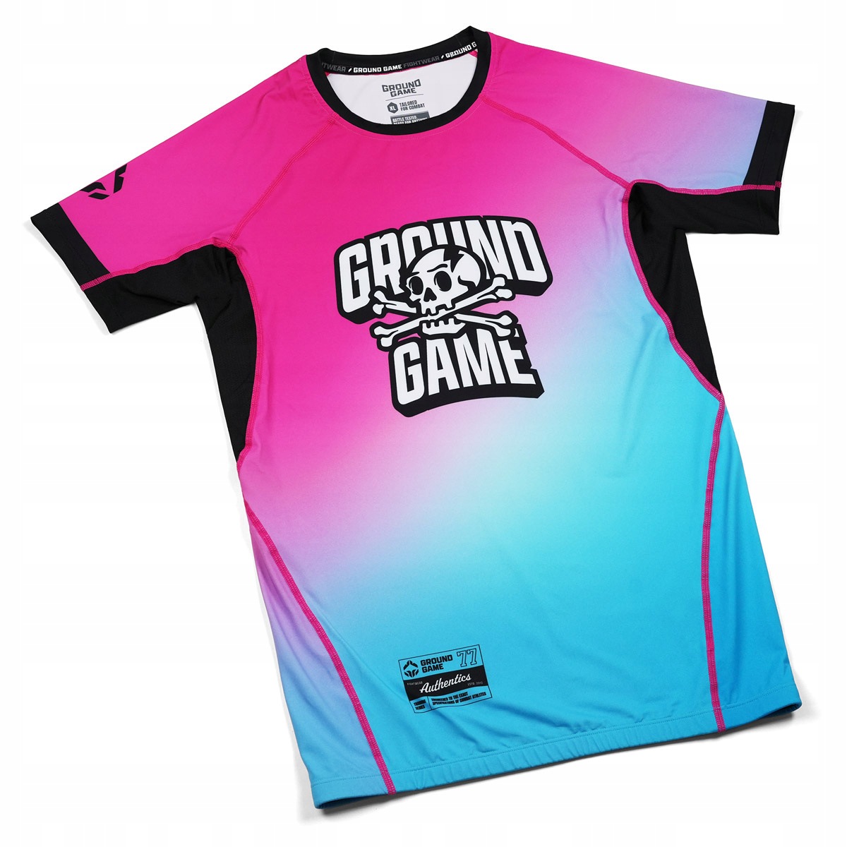 Rashguard Ground Game Thunders Krótki Rękaw Koszulka Mma Bjj Rozmiar L