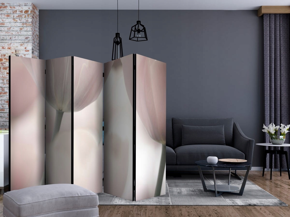 Parawan 5-częściowy - Tulips fine art black white Wysokość parawanu 172 cm