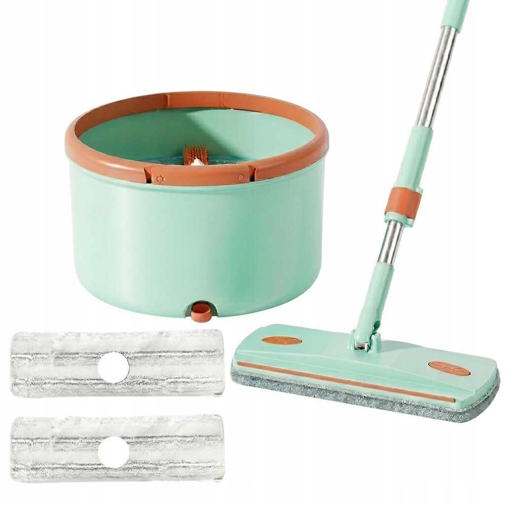 Dvoukomorový plochý rotační mop s kbelíkem Separace Špinavé Vody: 3,8 L