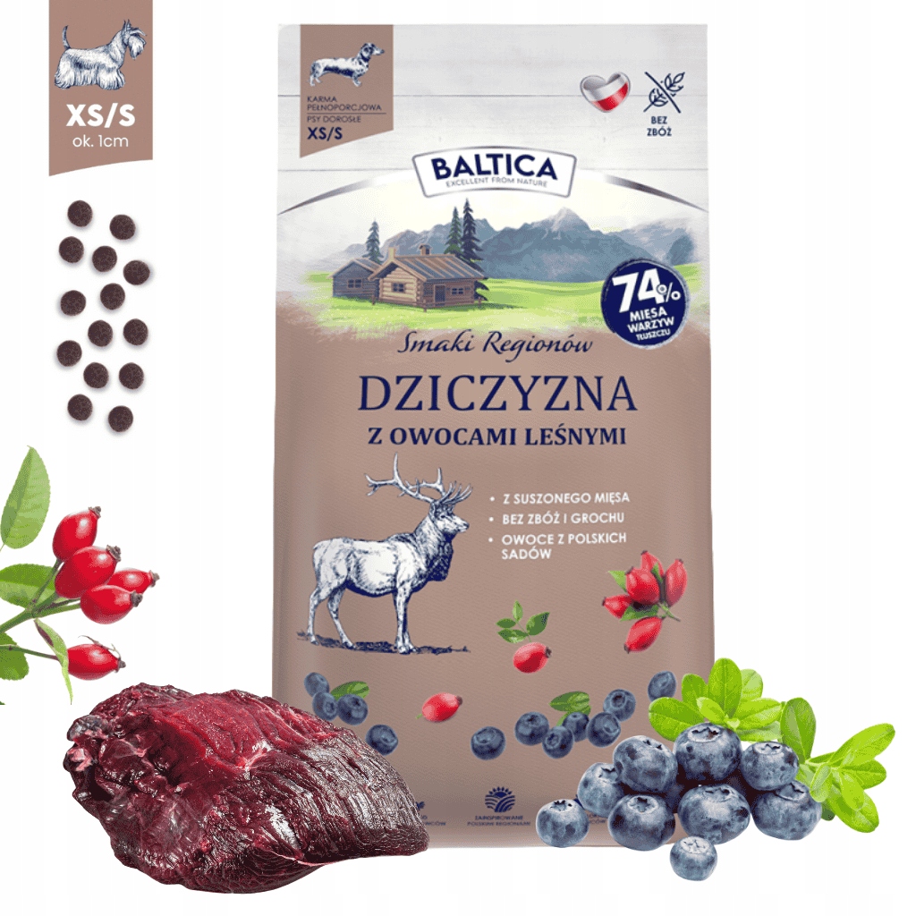 Baltica Karma sucha dla psa Dziczyzna z owocami leśnymi Xs/s 3kg